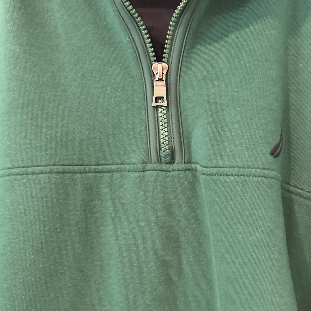 Nautica Men's Deep Green Quarter-Zip Pull Over Large - Picture 5 of 7